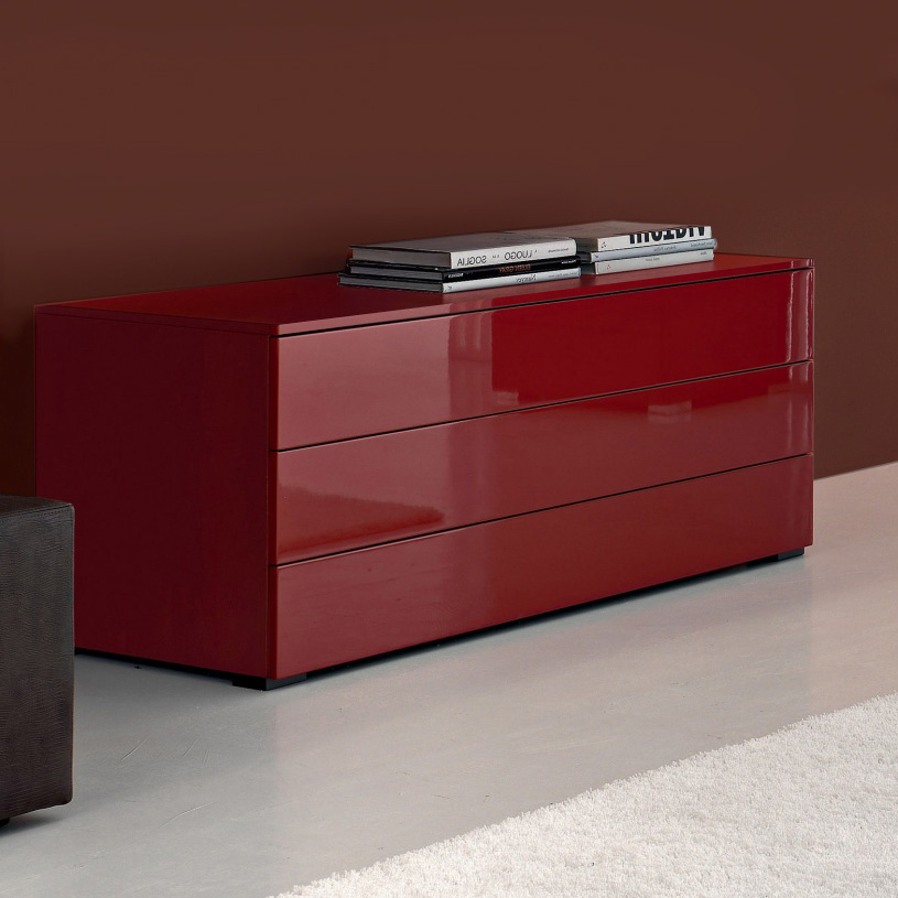 bond red chest of drawers, gloss or matt