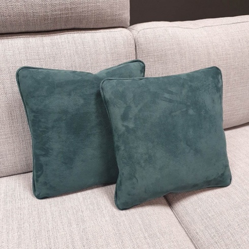 Clearance: Teal Green Fabric Cushions (Set of 2)