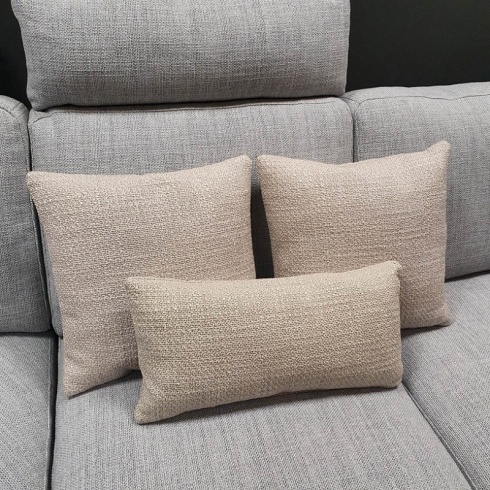Clearance: Loop Cream Fabric Cushions (Set of 3)