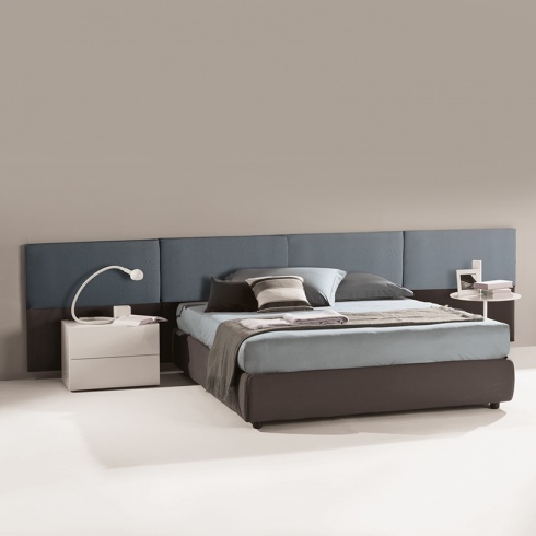 Dune Panel Bed With Upholstered Headboard, Padded Headboard Bed With Storage