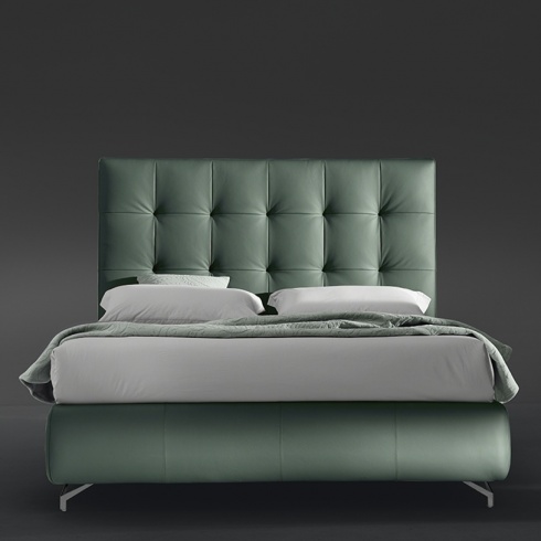 Grace Storage Bed Modern Italian, Queen Platform Bed With High Headboard