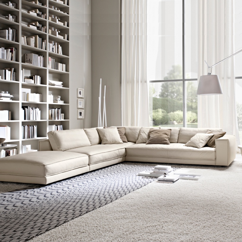 Minerale Luxury Italian Leather Corner Sofa, Modern Leather Suites Uk