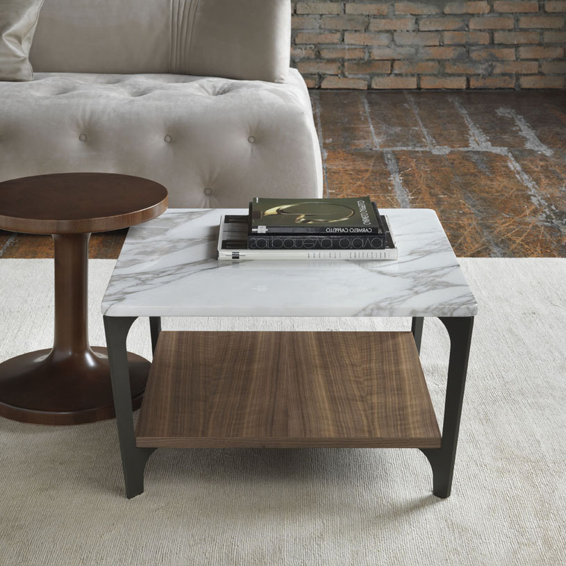 Soho Square Marble Wood Coffee Table