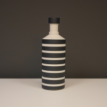 Black and White Striped Ceramic Object, H27cm