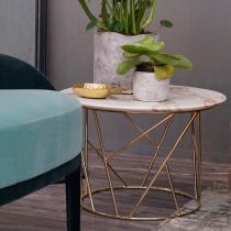 Ex-Display: Fern Calacatta Gold Marble Side Table