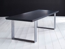 Ex-Display: Rustik Wood & Metal Dining Table, Linear Leg