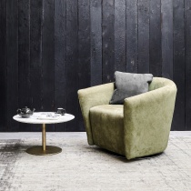 Ex-Display: Boutique Swivel Armchair in Green Nubuk Leather